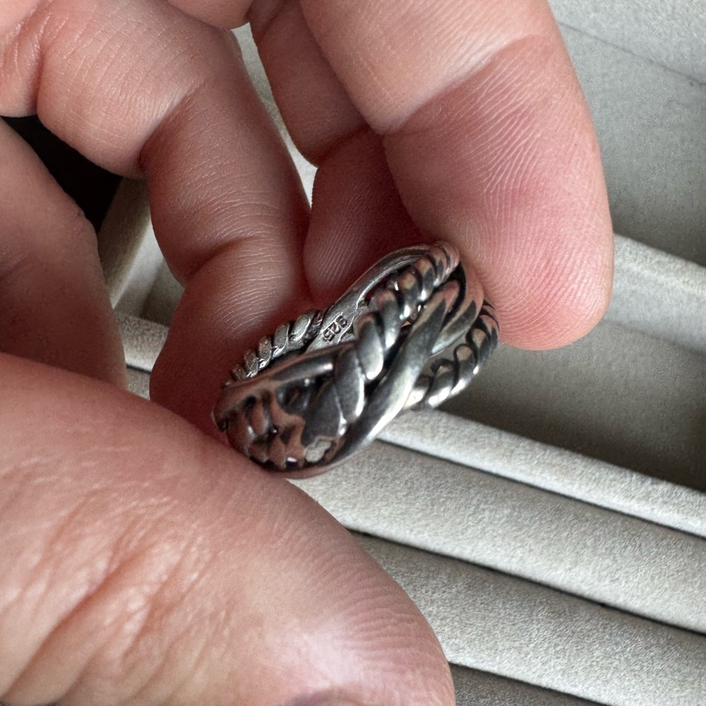 Vintage Sterling Silver Braided Ring Size 9 6.8g